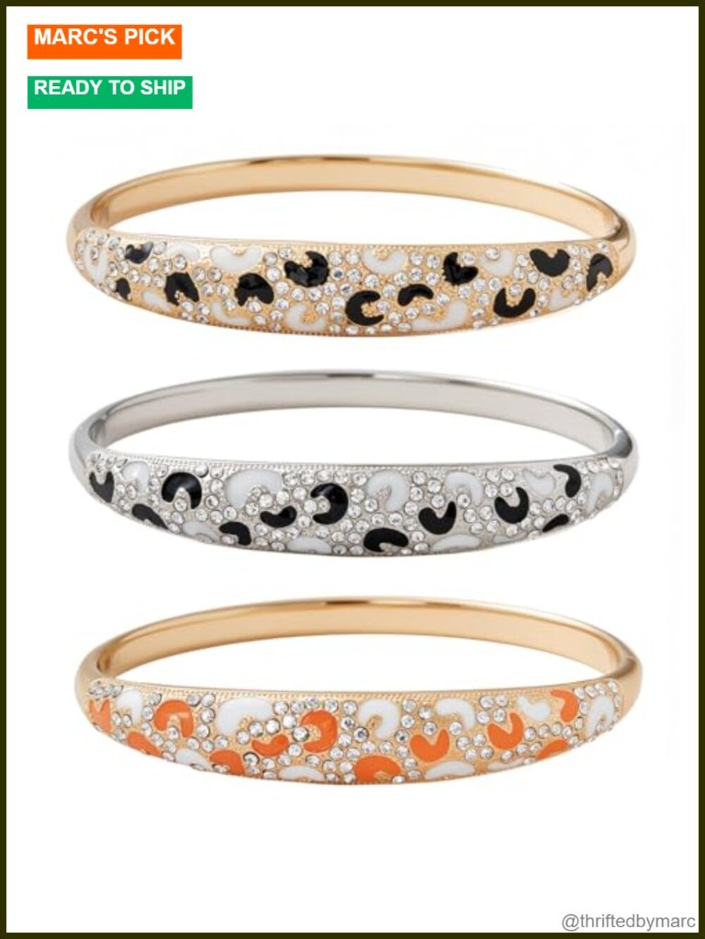 Cloisonne Bangle Bracelet Set Women Enamel 18K Gold Plated Rhinestone Jewelry